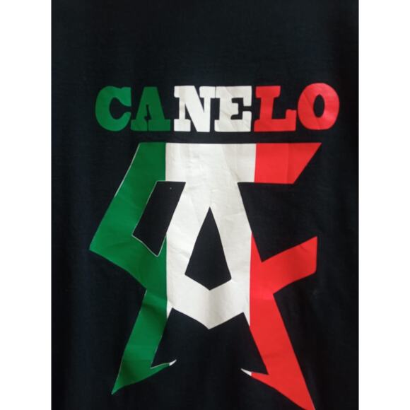 Canelo Alvarez T-Shirt Boxing Champion Mexico Flag Black Green White Red Sz XL - Picture 2 of 5